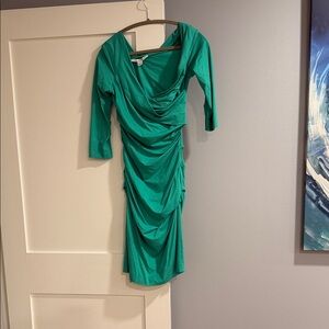 Diane Von Furstenberg Teal Long Sleeve Dress